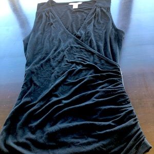 Banana Republic V-neck, Sleeveless Top with Side Zipper Detail